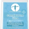 CompleteOne-Ultra All-in-One Multivitamin with probiotics, botanicals & fibre. Flat bottle view from the Front and close-up with brand roundel and benefits such as vitamins C, B6, B12 and zinc.