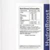 Nutrition label for HydraBoost showing per serving breakdown of potassium, sodium, chloride, and carbohydrate content