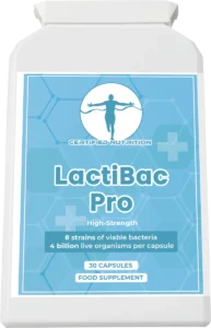 LactiBac Pro high-strength multi-strain live cultures in vegan capsules – Certified Nutrition UK