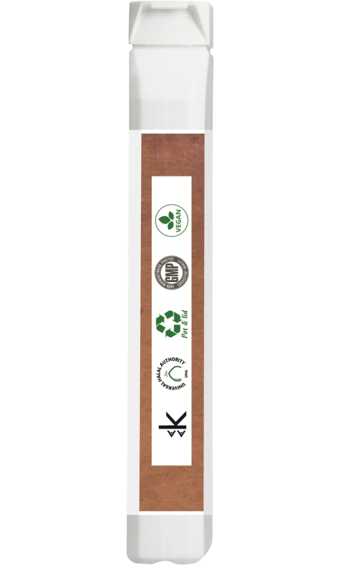Side view of Certified Nutrition Liver Fortis bottle, featuring certification logos including Vegan, GMP, recyclable packaging, and Halal approval.