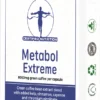 Angled front-right view of Metabol Extreme bottle showing front label and certification logos