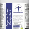 front label of Organic Boost Complete+ with organic blend and vitamin C for immunity