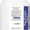 Pea Protein Fibra+ ingredients list with herbal extracts and clean label claims