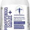 Certified Nutrition Protein Max+ chocolate flavour angled front view showing all-in-one recovery blend