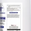 Product tub rotated to display supplement directions, usage guidance recommending 5g with water or juice, best after exercise, with food supplement disclaimer and storage instructions.